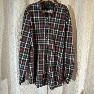 Polo Ralph Lauren Shirt Men 3XLT Tall Long Sleeve Button Shirt Black/Red Plaid